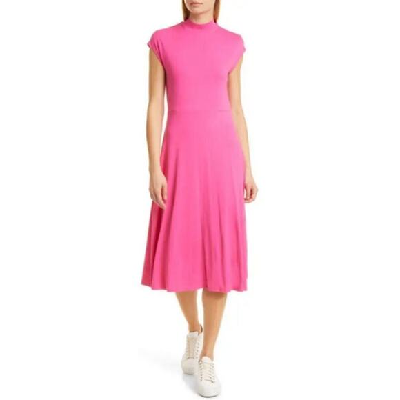 BOSS by HUGO BOSS Dresses & Skirts - Hugo Boss Ellira Mock Neck Midi Dress Color Flamingo Size XSmall NWT